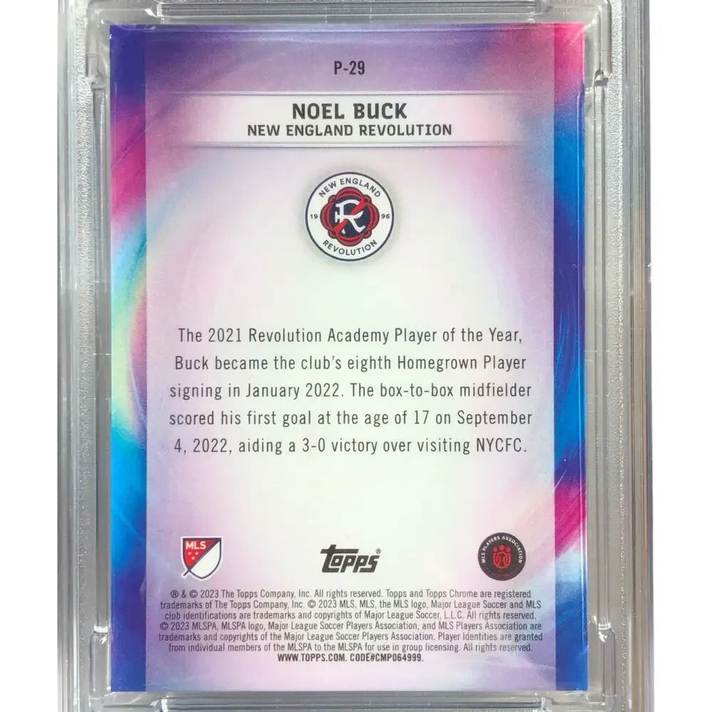 2023 Topps Chrome MLS Pearlers #P-29 Noel Buck New England Revolution PSA 9 Mint